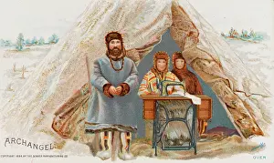 Sews: People from Archangel with their Singer Sewing Machine