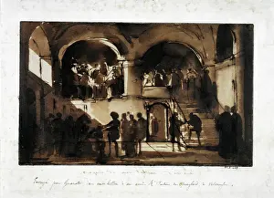 1775: People assembled in a crypt