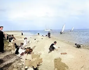 Beachgoers: People - beach - Biscayne Bay - Florida