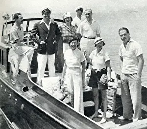 Levey: People on a boat trip, Cap d'Antibes, Cote d'Azur, France