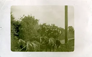 Tiverton: People & Carriage with Three Horses, Tiverton, Devon