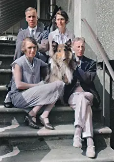 Turnups: Four people with collie dog