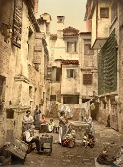 Clothesline: People - Courtyard - Venice - Italy