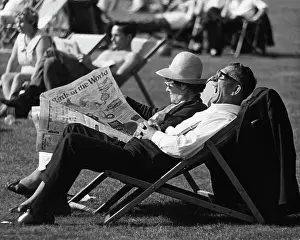Yawns: People in deckchairs in a park