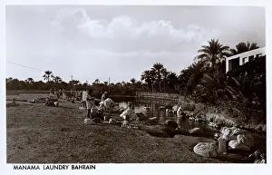 Wash: People doing their laundry, Manama, Bahrain, Persian Gulf