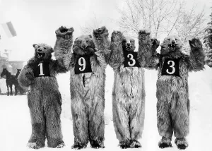 Quirky: People dressed as bears on New Year's Eve 1933