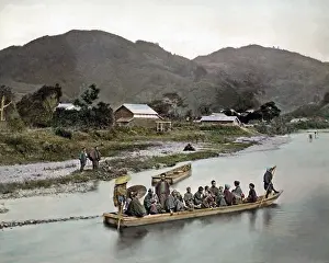 Boatman: People on ferry boat, Japan