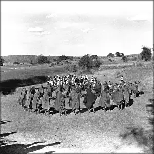 Madhya: People form a circle in Madhya Pradesh, Central India