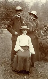 Scot: Three people in a garden, Blanefield, Scotland