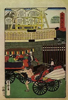 Utagawa: People Going Back and Forth at Nihonbashi
