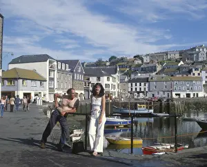 Chested: People by the harbour, Mevagissey, Cornwall