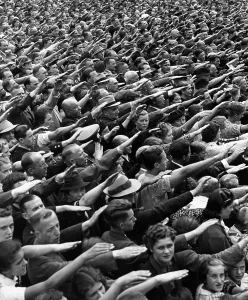 Announced: People during Hitler's speech on the outbreak of war, 1939