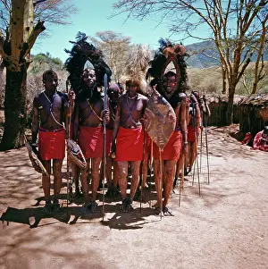 Pastoralists: People of Kenya: Maasai warriors in full gear