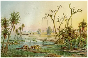 Loango: People - Lagoon - Loango - Africa