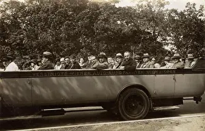 Charabanc: People in a large charabanc, Vienna, Austria