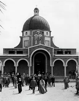 Beatitudes: People leave Chapel on Mount of Beatitudes