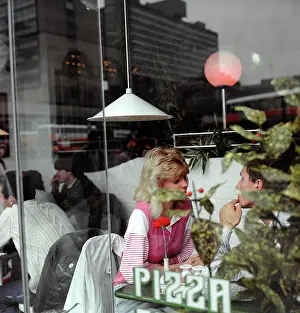 Pizza: People in a pizza restaurant