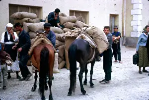 Ponies: People with ponies and sacks, Yugoslavia