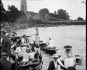 Punting: People Punting Along the River Thames