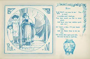 Showery: People in the rain on a rainy day
