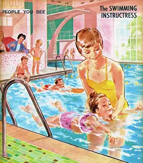 Look & Learn Nursery Material: People You See: The Swimming Instructress