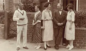 The Julia Sherborne Collection: Five people standing outside a house