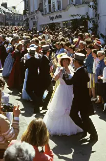 Helston: People taking part in Helston Floral Dance, Cornwall