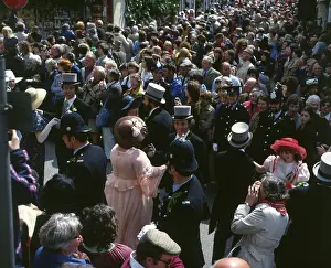 Helston: People taking part in Helston Floral Dance, Cornwall