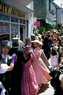 Helston: People taking part in Helston Floral Dance, Cornwall