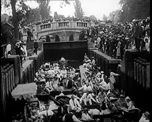 British Pathé Ltd: People Watching Boaters At Boulter's Lock On