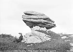 Mica: Perched Rock, Mica Schist Resting on Quartz