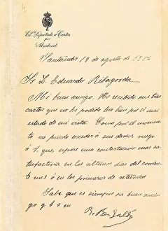 Autographed: PEREZ GALDOS, Benito (1843-1920)