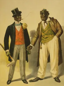 Blackface: Two performers in blackface, facing each other