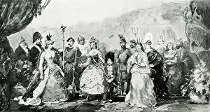 Revue: Performers in a production at Compiegne Palace