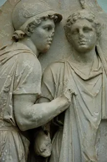 Receive: Pergamon Altar. Telephos Frieze. Telephos receiving weapons