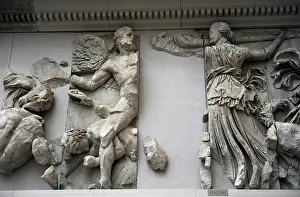 Podium: Pergamon Altar. The Titan Phoebe with a torch fighting again