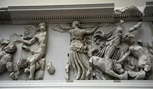 Podium: Pergamon Altar. The Titan Phoebe with a torch fighting again