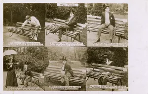 Whoops: The perils of sitting on a freshly-painted park bench