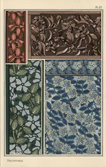 Periwinkle: Periwinkle in art nouveau patterns