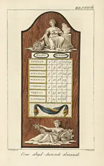 Interior Decoration: A perpetual calendar with months and days of the week