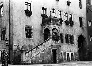 Perron: Perron at the Town Hall in Oschatz