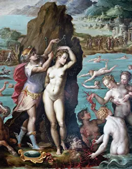 Studiolo: Perseus Rescuing Andromeda, painting by