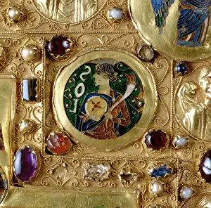 Evangeliary: Personification of the sun, detail