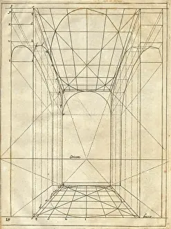 1751: Perspective of a hallway with an arch