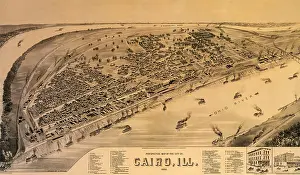 Illin: Perspective Map of Cairo - 1888