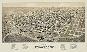 C1888: Perspective map of Texarkana, Texas and Arkansas