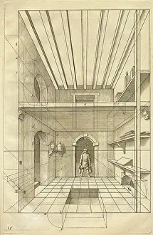 1751: Perspective of a Room with a man under the archway