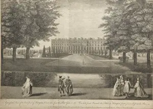Clipped: A Perspective View of the East Front, Hampton Court Palace