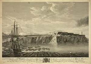 Breach: Perspective view of entring the breach of the Moro Castle, b