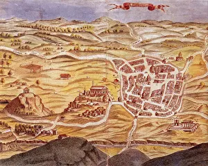 Antiquarian: Perspective view of the plan of Athens, Greece 1700